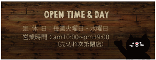 ROJIURA BUSINESS DAY｜定休日：毎週火曜日/第2･4水曜日、営業時間：am10:00～pm19:00